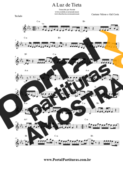 Caetano Veloso  partitura para Teclado