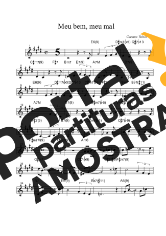 Caetano Veloso Meu Bem, Meu Mau partitura para Clarinete (Bb)