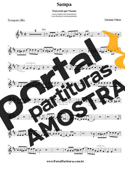 Caetano Veloso  partitura para Trompete