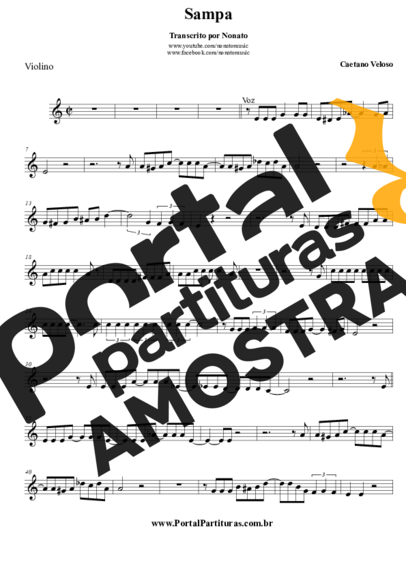 Caetano Veloso  partitura para Violino