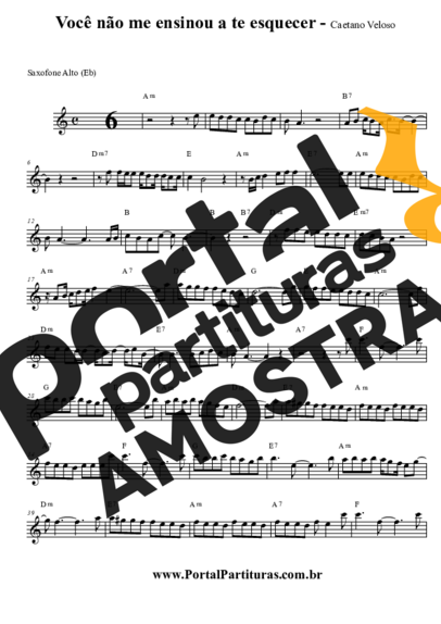 Caetano Veloso  partitura para Saxofone Alto (Eb)