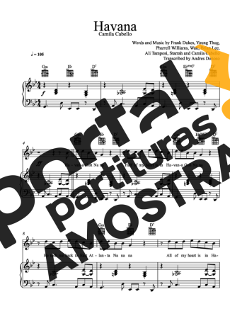 Camila Cabello  partitura para Piano