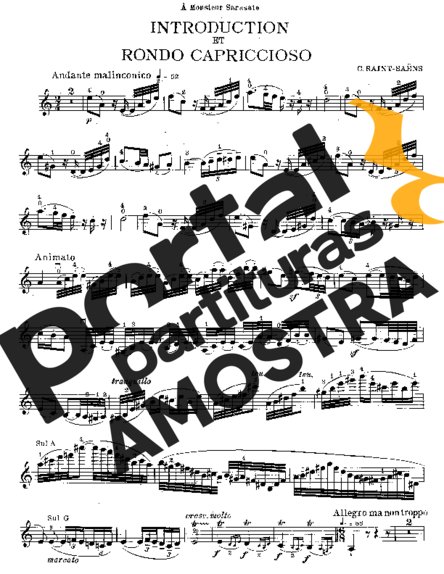 Camille Saint-Saens Introduction and Rondo Capriccioso partitura para Violino