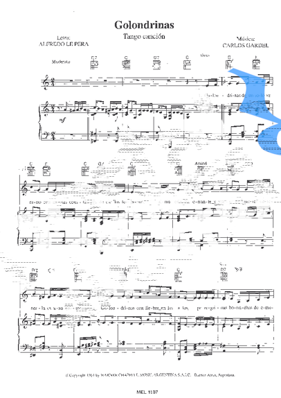 Carlos Gardel  partitura para Piano