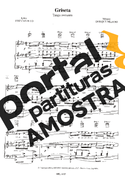 Carlos Gardel Griseta partitura para Piano