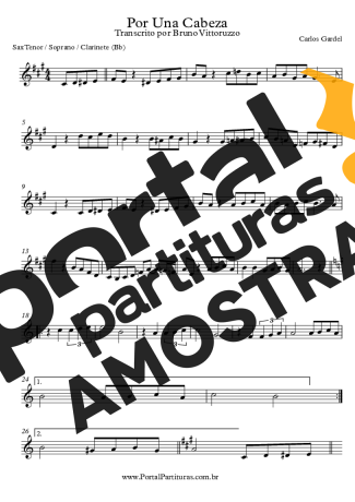 Carlos Gardel  partitura para Clarinete (Bb)
