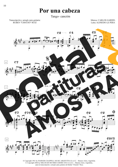 Carlos Gardel  partitura para Violão