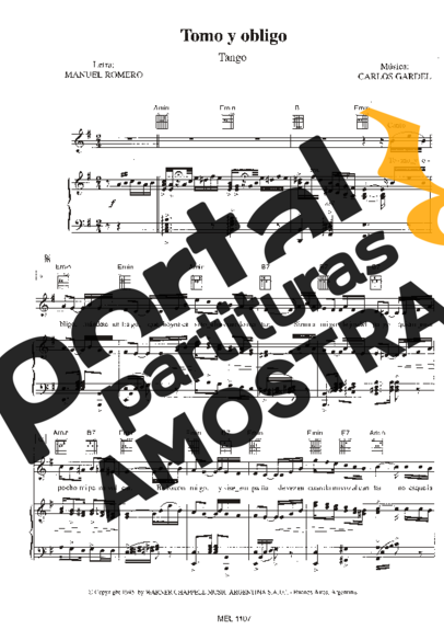 Carlos Gardel  partitura para Piano