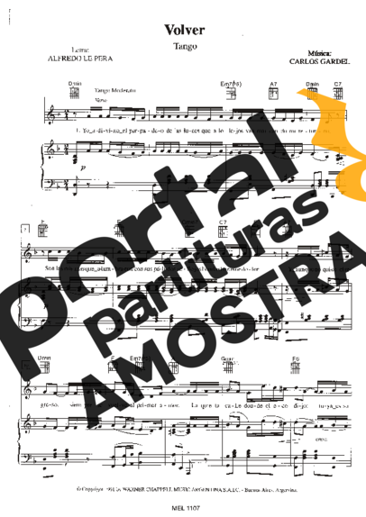 Carlos Gardel  partitura para Piano