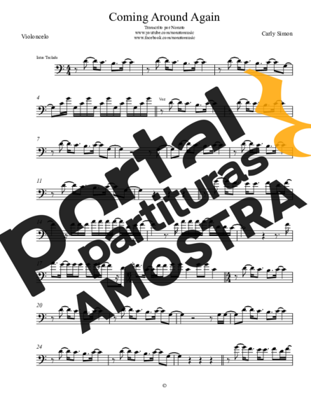 Carly Simon  partitura para Violoncelo