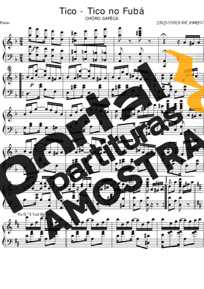 Carmen Miranda Tico-Tico no Fubá partitura para Piano