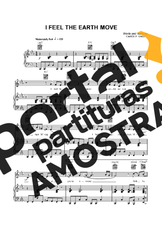 Carole King I Feel The Earth Move (V2) partitura para Piano