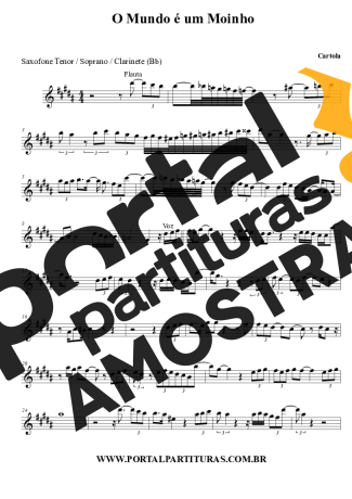 Cartola O Mundo É Um Moinho partitura para Clarinete (Bb)
