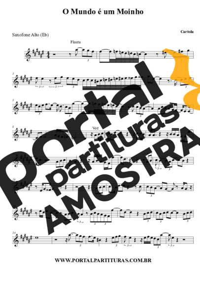 Cartola - O Mundo Um Moinho - Saxofone Alto PDF