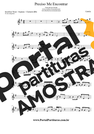 Cartola  partitura para Clarinete (Bb)