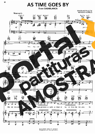 Casablanca  partitura para Piano