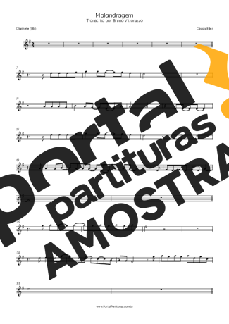 Cássia Eller  partitura para Clarinete (Bb)