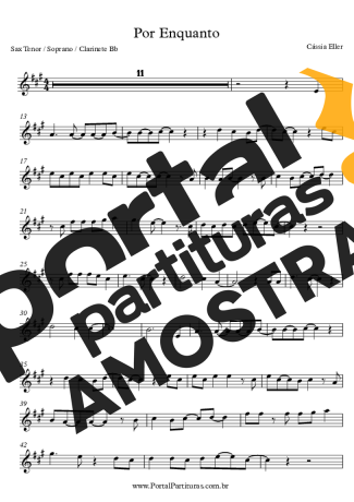 Cássia Eller Por Enquanto partitura para Clarinete (Bb)