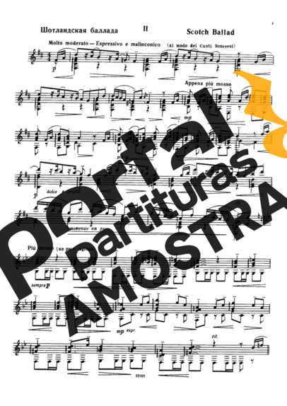 Castelnuovo-Tedesco  partitura para Violão
