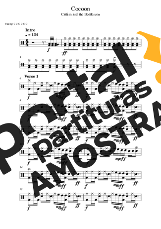 Catfish and the Bottlemen Cocoon partitura para Bateria