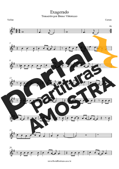 Cazuza Exagerado partitura para Violino