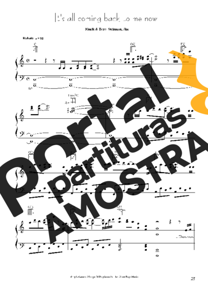 Céline Dion It´s All Coming Back To Me Now partitura para Piano