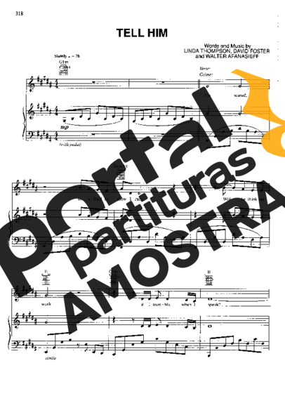 Celine Dion & Barbra Streisand Tell Him partitura para Piano
