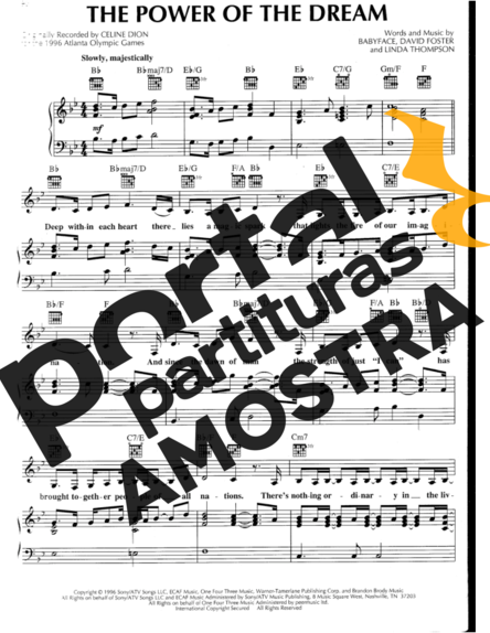 Celine Dion & Barbra Streisand The Power Of The Dream partitura para Piano