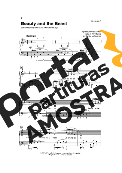 Celine Dion e Peabo Bryson Beauty And The Beast partitura para Piano