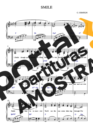 Charles Chaplin  partitura para Piano