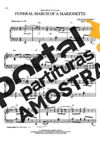 Charles Gounod Funeral March Of A Marionette partitura para Piano