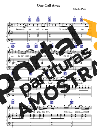 Charlie Puth One Call Away partitura para Piano