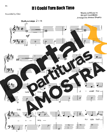 Cher If I Could Turn Back Time partitura para Piano