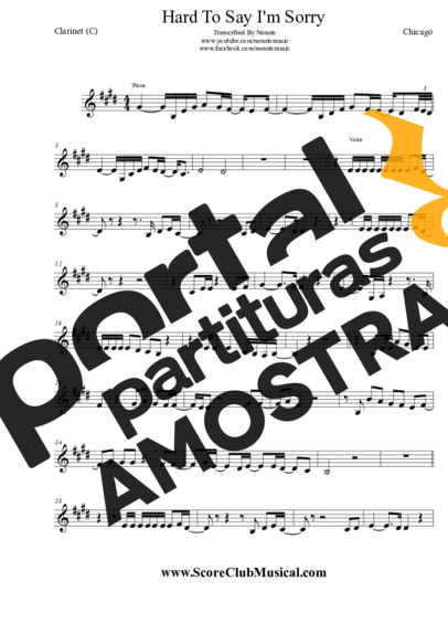 Chicago  partitura para Clarinete (C)