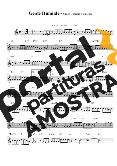 Chico Buarque Gente Humilde partitura para Saxofone Tenor Soprano (Bb)