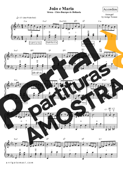 Chico Buarque João E Maria partitura para Acordeon