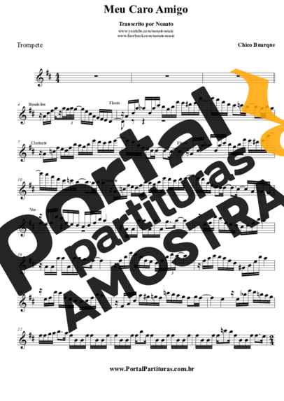 Chico Buarque Meu Caro Amigo partitura para Trompete