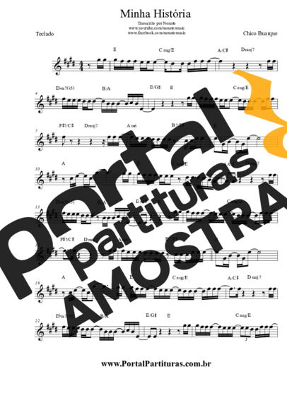 Chico Buarque Minha História partitura para Teclado
