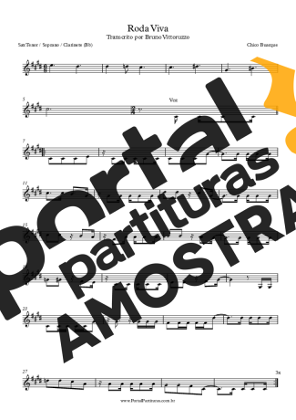 Chico Buarque Roda Viva partitura para Clarinete (Bb)