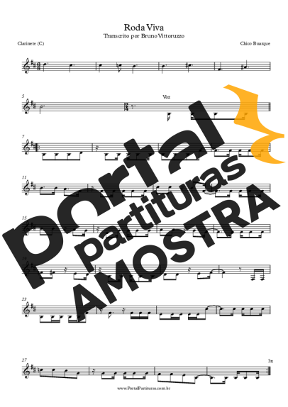 Chico Buarque  partitura para Clarinete (C)