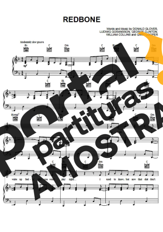 Childish Gambino Redbone partitura para Piano