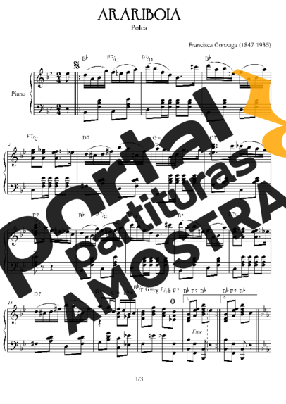 Chiquinha Gonzaga Arariboia partitura para Piano