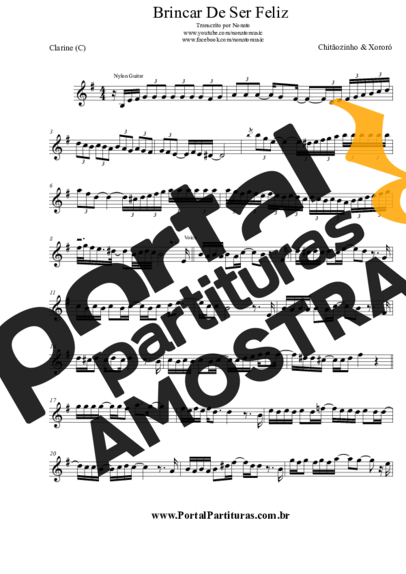Chitãozinho e Xororó  partitura para Clarinete (C)