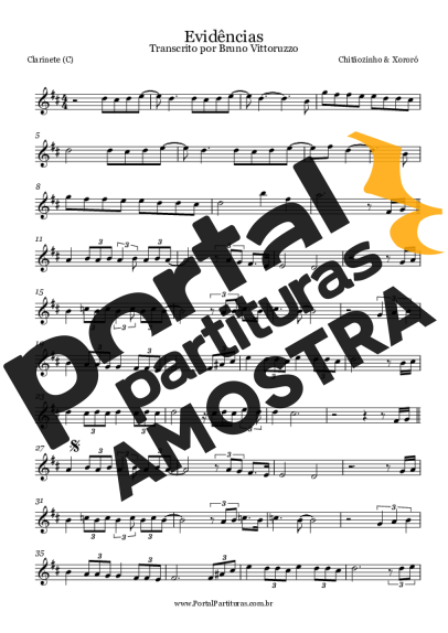 Chitãozinho e Xororó Evidências partitura para Clarinete (C)