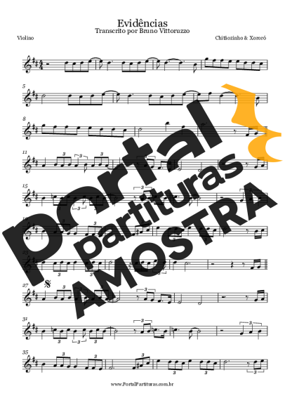 Chitãozinho e Xororó Evidências partitura para Violino