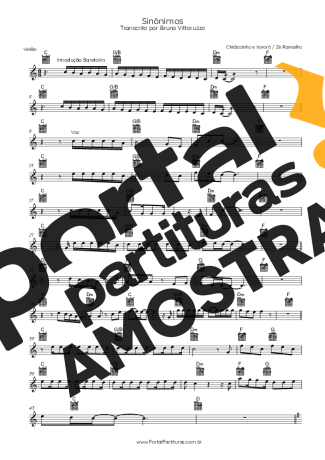 Chitãozinho e Xororó e Zé Ramalho Sinônimos partitura para Violão