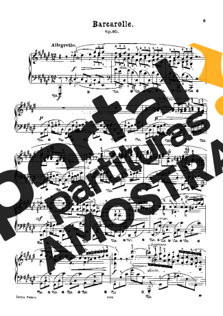 Chopin Barcarolle Op.60 partitura para Piano