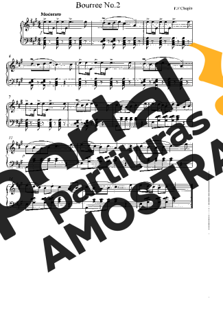 Chopin Bourrée No2 partitura para Piano