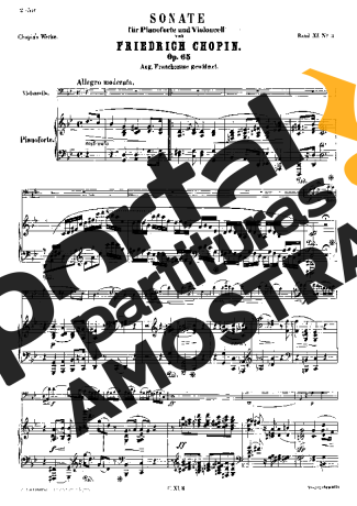 Chopin Cello Sonata Op.65 partitura para Piano