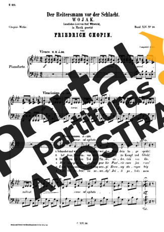 Chopin Der Reitersmann Vor Der Schlacht partitura para Piano